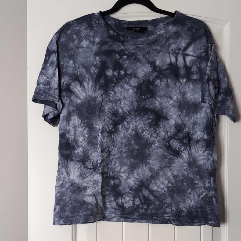 Forever 21 Blue Tie Dye Tee, Women's Medium
